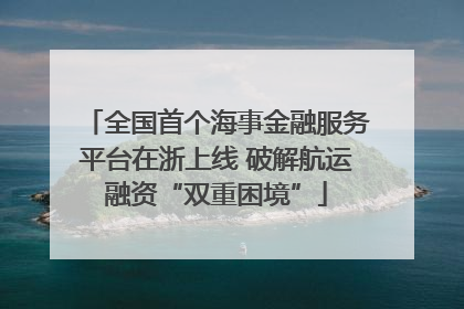 全国首个海事金融服务平台在浙上线 破解航运融资“双重困境”