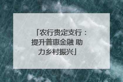 农行贵定支行：提升普惠金融 助力乡村振兴