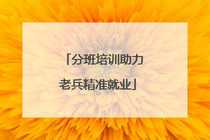 分班培训助力老兵精准就业