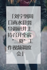 刘宁到周口商水县督导调研并主持召开全省“三夏”工作视频调度会