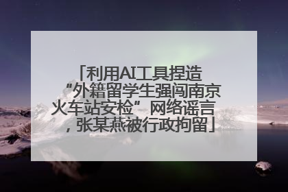 利用AI工具捏造 “外籍留学生强闯南京火车站安检”网络谣言，张某燕被行政拘留