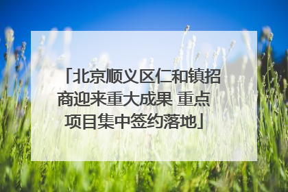 北京顺义区仁和镇招商迎来重大成果 重点项目集中签约落地