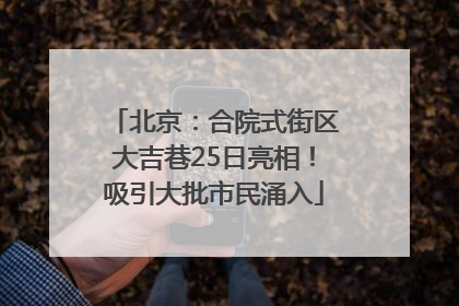 北京：合院式街区大吉巷25日亮相！吸引大批市民涌入