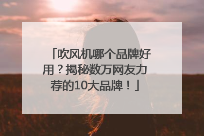 吹风机哪个品牌好用？揭秘数万网友力荐的10大品牌！