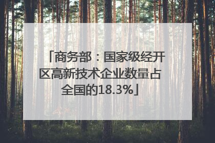 商务部：国家级经开区高新技术企业数量占全国的18.3%