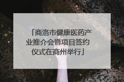 商洛市健康医药产业推介会暨项目签约仪式在商州举行