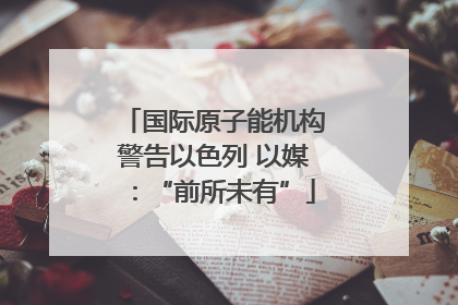 国际原子能机构警告以色列 以媒：“前所未有”