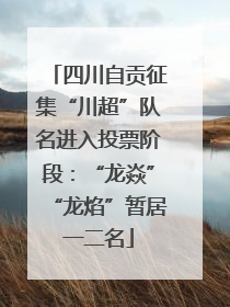 四川自贡征集“川超”队名进入投票阶段：“龙焱”“龙焰”暂居一二名