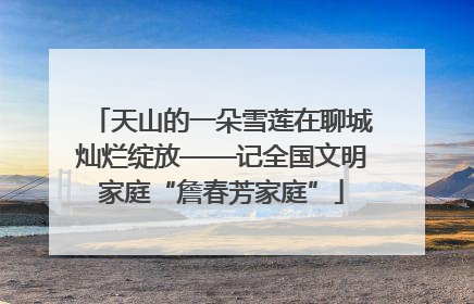 天山的一朵雪莲在聊城灿烂绽放——记全国文明家庭“詹春芳家庭”