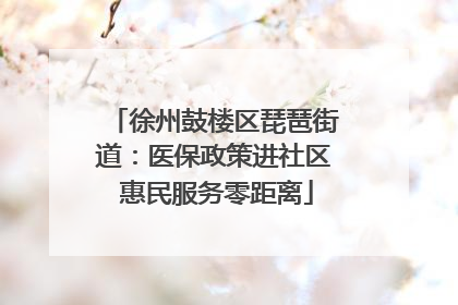 徐州鼓楼区琵琶街道：医保政策进社区 惠民服务零距离
