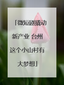 微短剧撬动新产业 台州这个小山村有大梦想