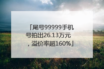 尾号99999手机号拍出26.13万元，溢价率超160%