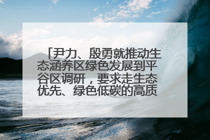 尹力、殷勇就推动生态涵养区绿色发展到平谷区调研，要求走生态优先、绿色低碳的高质量发展之路