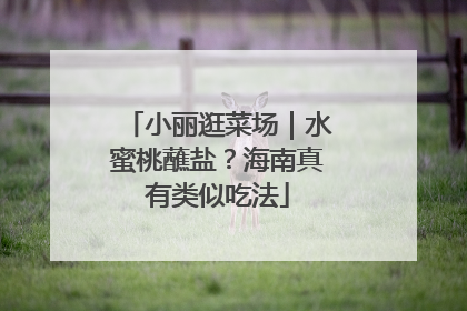 小丽逛菜场｜水蜜桃蘸盐？海南真有类似吃法