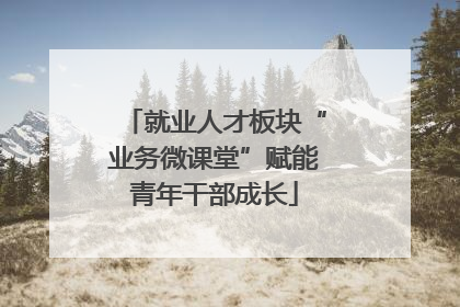 就业人才板块“业务微课堂”赋能青年干部成长