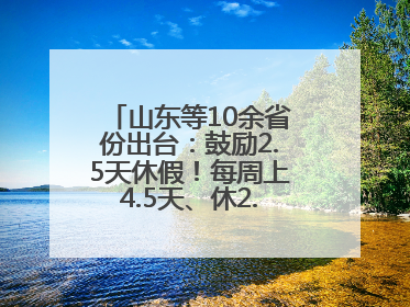 山东等10余省份出台：鼓励2.5天休假！每周上4.5天、休2.5天，可行吗？