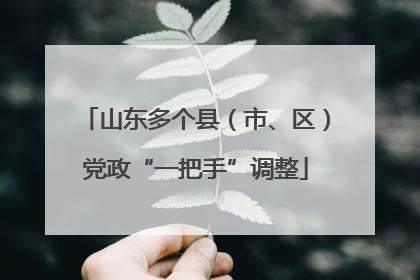山东多个县（市、区）党政“一把手”调整