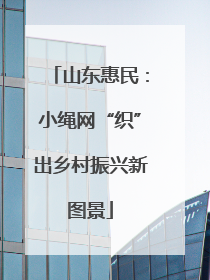 山东惠民：小绳网“织”出乡村振兴新图景