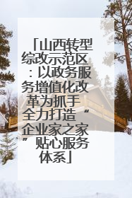 山西转型综改示范区：以政务服务增值化改革为抓手 全力打造“企业家之家”贴心服务体系