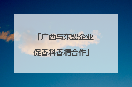 广西与东盟企业促香料香精合作