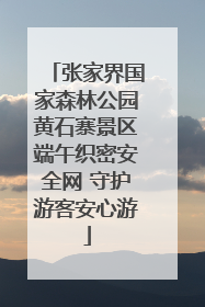 张家界国家森林公园黄石寨景区端午织密安全网 守护游客安心游