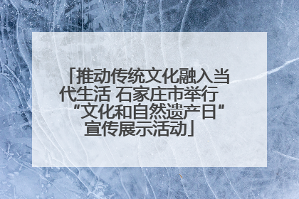 推动传统文化融入当代生活 石家庄市举行“文化和自然遗产日”宣传展示活动
