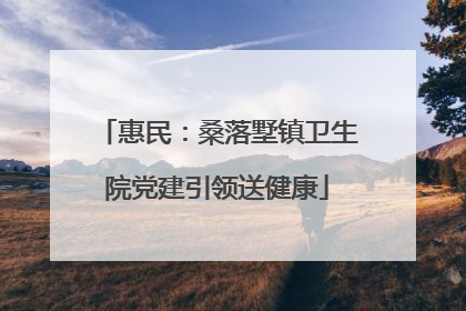 惠民：桑落墅镇卫生院党建引领送健康