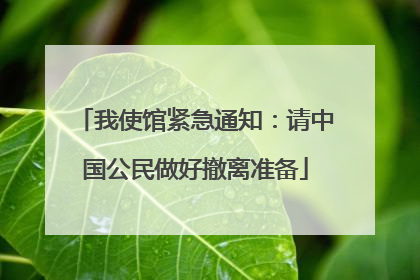 我使馆紧急通知：请中国公民做好撤离准备