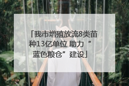 我市增殖放流8类苗种13亿单位 助力“蓝色粮仓”建设