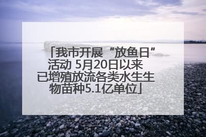 我市开展“放鱼日”活动 5月20日以来已增殖放流各类水生生物苗种5.1亿单位
