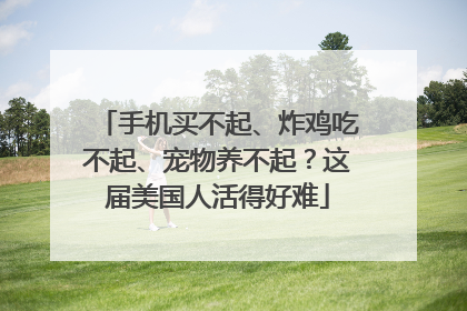 手机买不起、炸鸡吃不起、宠物养不起？这届美国人活得好难