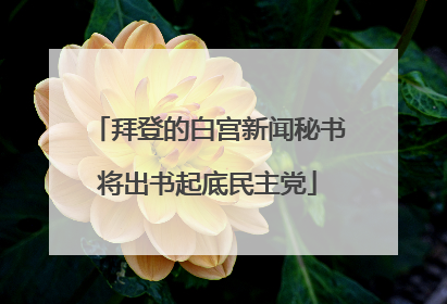拜登的白宫新闻秘书将出书起底民主党