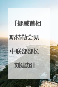 挪威首相斯特勒会见中联部部长刘建超