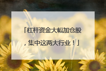 杠杆资金大幅加仓股，集中这两大行业！