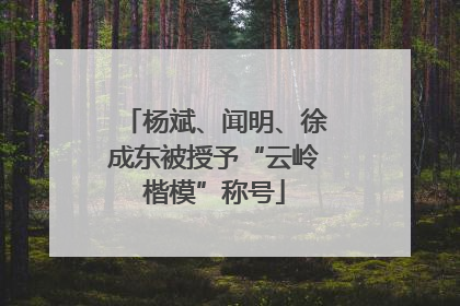 杨斌、闻明、徐成东被授予“云岭楷模”称号