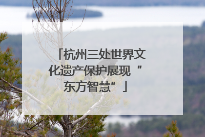 杭州三处世界文化遗产保护展现“东方智慧”