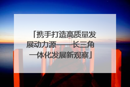 携手打造高质量发展动力源——长三角一体化发展新观察