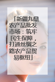 新疆九鼎农产品批发市场：筑牢民生保障，打通丝绸之路农产品贸易枢纽