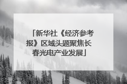 新华社《经济参考报》区域头题聚焦长春光电产业发展