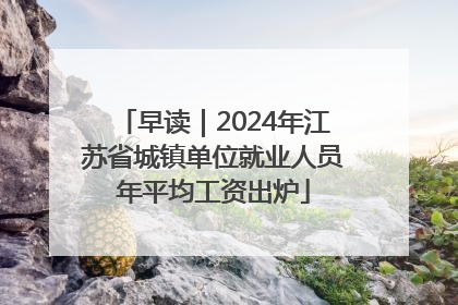 早读｜2024年江苏省城镇单位就业人员年平均工资出炉