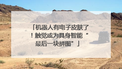 机器人有电子皮肤了！触觉或为具身智能“最后一块拼图”
