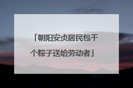 朝阳安贞居民包千个粽子送给劳动者