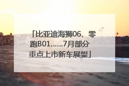 比亚迪海狮06、零跑B01……7月部分重点上市新车展望
