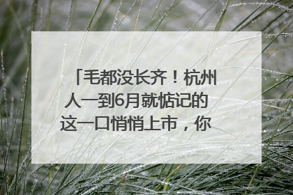 毛都没长齐！杭州人一到6月就惦记的这一口悄悄上市，你打算尝鲜吗？