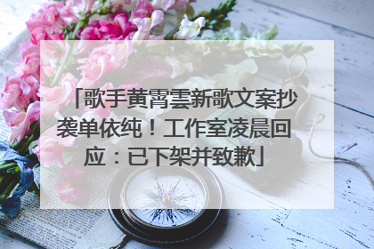 歌手黄霄雲新歌文案抄袭单依纯！工作室凌晨回应：已下架并致歉