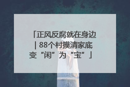 正风反腐就在身边｜88个村摸清家底变“闲”为“宝”