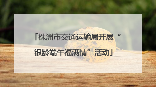 株洲市交通运输局开展“银龄端午福满情”活动