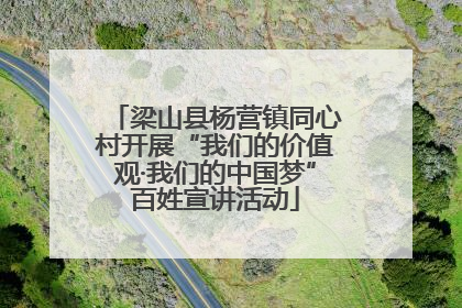 梁山县杨营镇同心村开展“我们的价值观·我们的中国梦”百姓宣讲活动