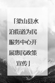 梁山县水泊街道为民服务中心开展惠民政策宣传