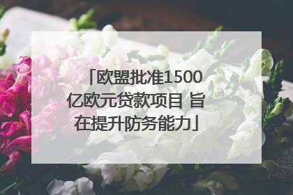 欧盟批准1500亿欧元贷款项目 旨在提升防务能力